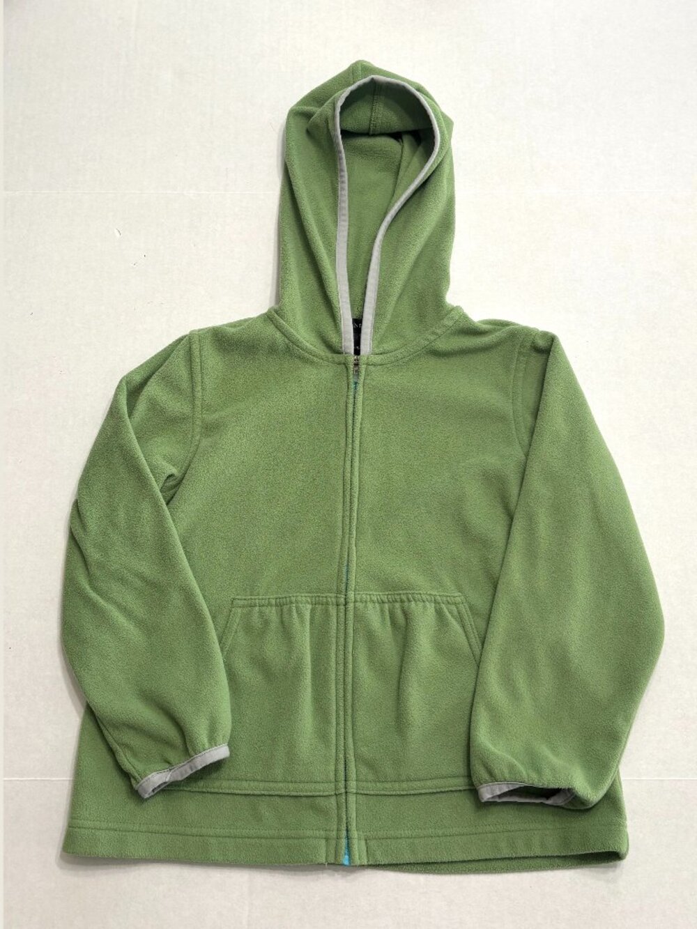 Lands' End Girls Green Fleece Zip Up Jacket Size Medium